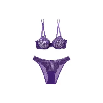 Victoria's Secret Rubie Push-Up Bra And Panty Set In / Violet Indigo Underwear Set Women's Purple Indigo