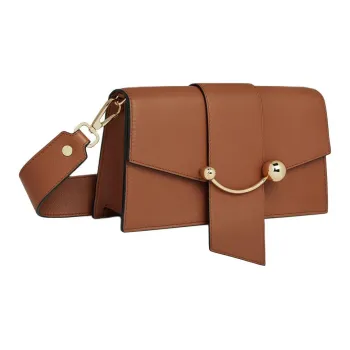 Strathberry Smooth Calf Leather Crossbody Bag Shoulder Bag Mini Women's Chestnut Brown