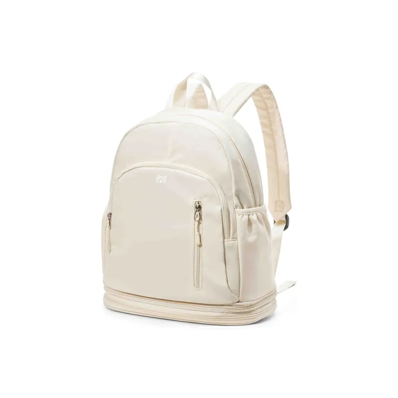 QING QI ZHE Fabric Backpack Travel Backpack Backpack Unisex Black Ecru Light Blue-8