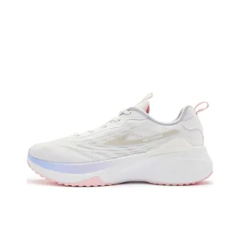 QIAODAN Star Joy Cushioning Breathable Low-Top Casual Running Shoes Women's White Pink