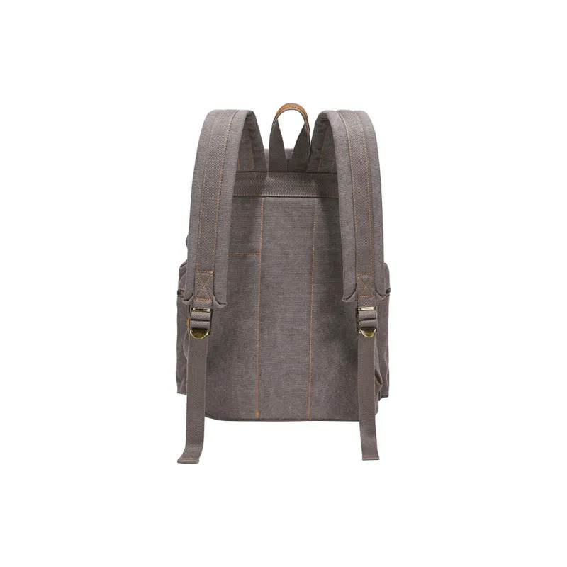 COTECi Crazy Horse Cow Leather, Washed Canvas Backpack Tubas Unisex Ink Gray/Gray/Coffee/Khaki-3