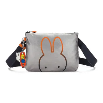 Kipling Polyamide Crossbody Bag Small Size Unisex Silver Base Gradient Miffy