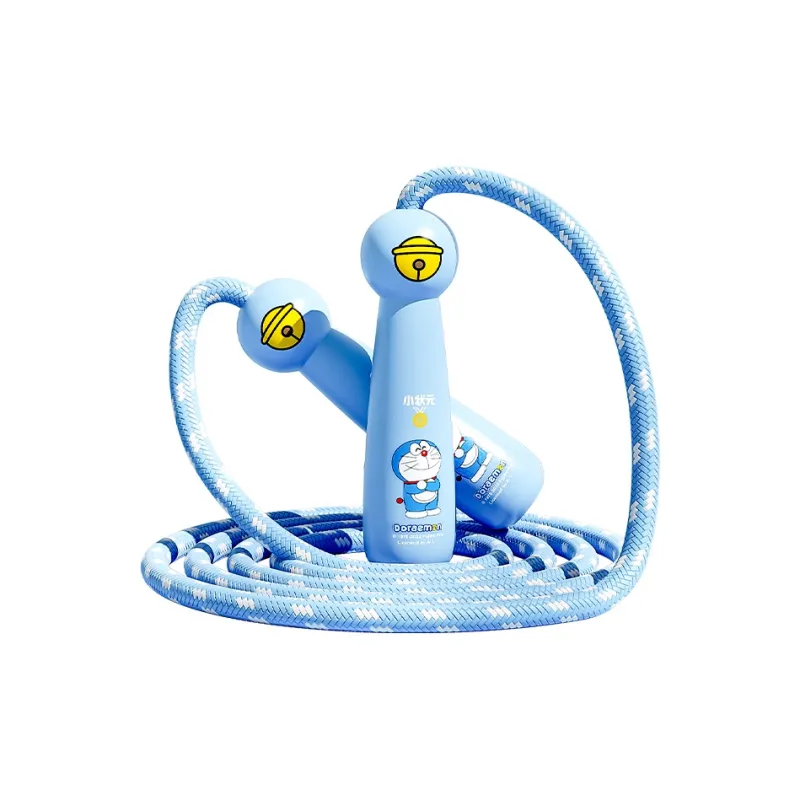 Papaison Fitness Training Non Countable Doraemon Jump Rope Kids Cotton Rope, Maple Wooden Handle 2.6m-2