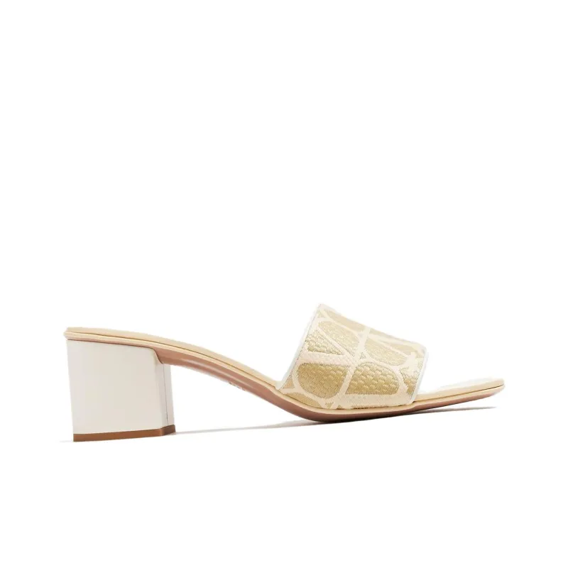 Valentino Abrasion Resistant Slide Slippers Women's Ecru-1