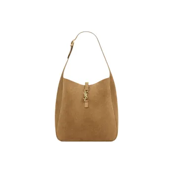 SAINT LAURENT LE5A7 Suede Large Hobo Handbag Shoulder Bag Women's Gold Leaf