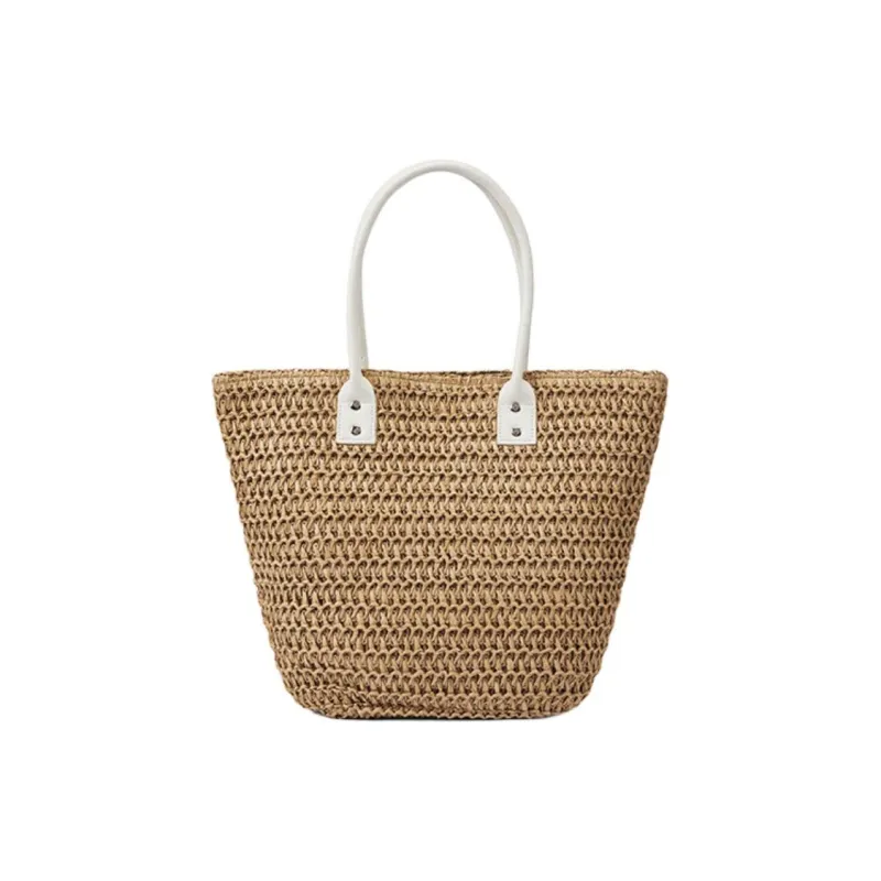ST&SAT Fabric With Synthetic Leather Shoulder Bag Women's White-2