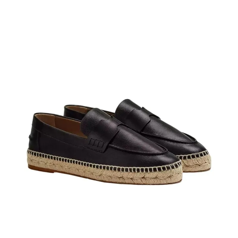 HERMES Trip Flat Shoes Women's Black-3