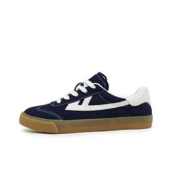 Warrior German Army Trainers Lightweight And Breathable Low-Top Skateboard Shoes Unisex Dark Blue White