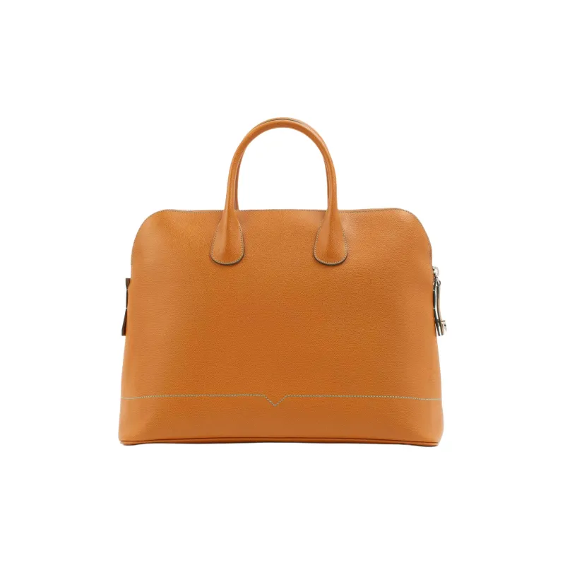 Valextra Soft Calfskin Shoulder Bag, Crossbody Bag, Handbag Tubas Men's Yellow Brown-1