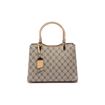 RED DRAGONFLY PVC Spliced With Artificial Leather One Shoulder Handbag Women's Brown