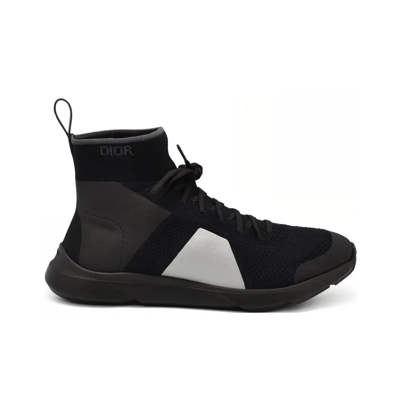 DIOR B21 Mid-Top Casual Shoes Men's Black-1