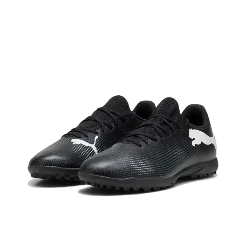 PUMA FUTURE 7 PLAY TT Rubber Broken Studs Anti Slip Wear Resistant Soccer Shoes Men's Black White-2