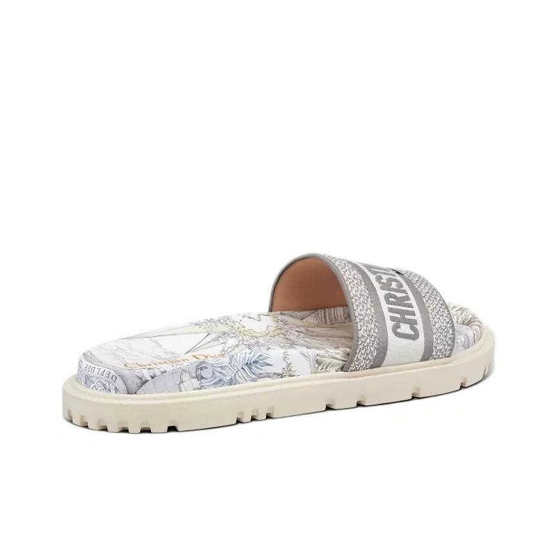 DIOR Dway EVA Quick Dry Slide Slippers Women's White Gray-2