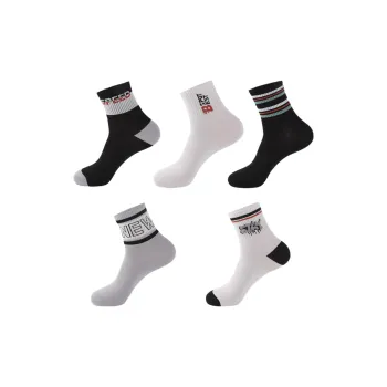 H-YXIANG Mid-Calf Socks Men's 5 Pack Multicolor