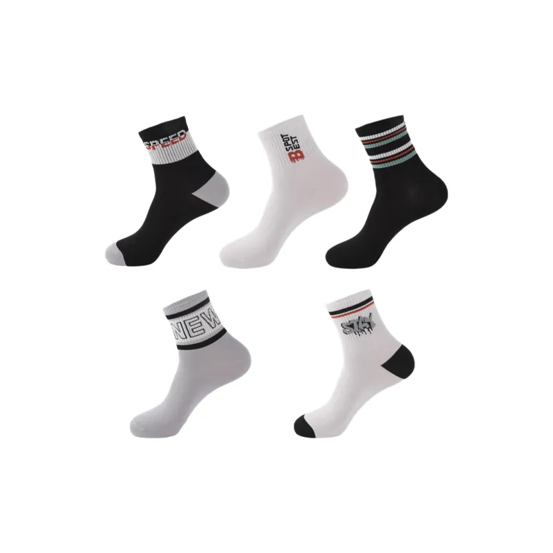 H YXIANG Mid Calf Socks Men's 5 Pack Multicolor-0