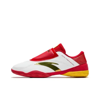Anta Abrasion Resistant Slip Resistant Low Top Taekwondo Training Shoes Men's White Red Gold