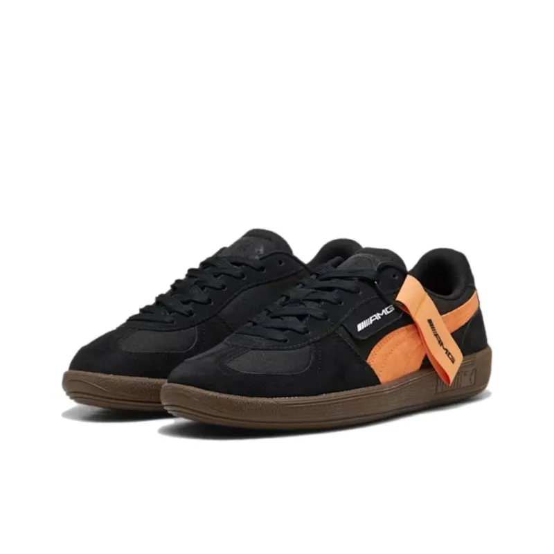 PUMA Mercedes AMG Anti Slip Wear Resistant Low Top Skateboard Shoes Unisex Black Orange-2