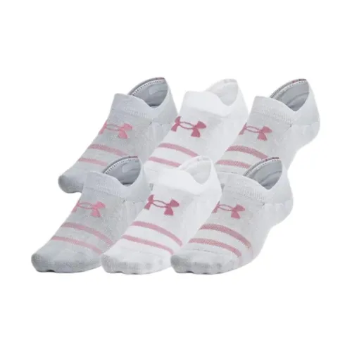 Under Armour Essential Ankle Socks Unisex 6 Pack Halo Gray/Pink