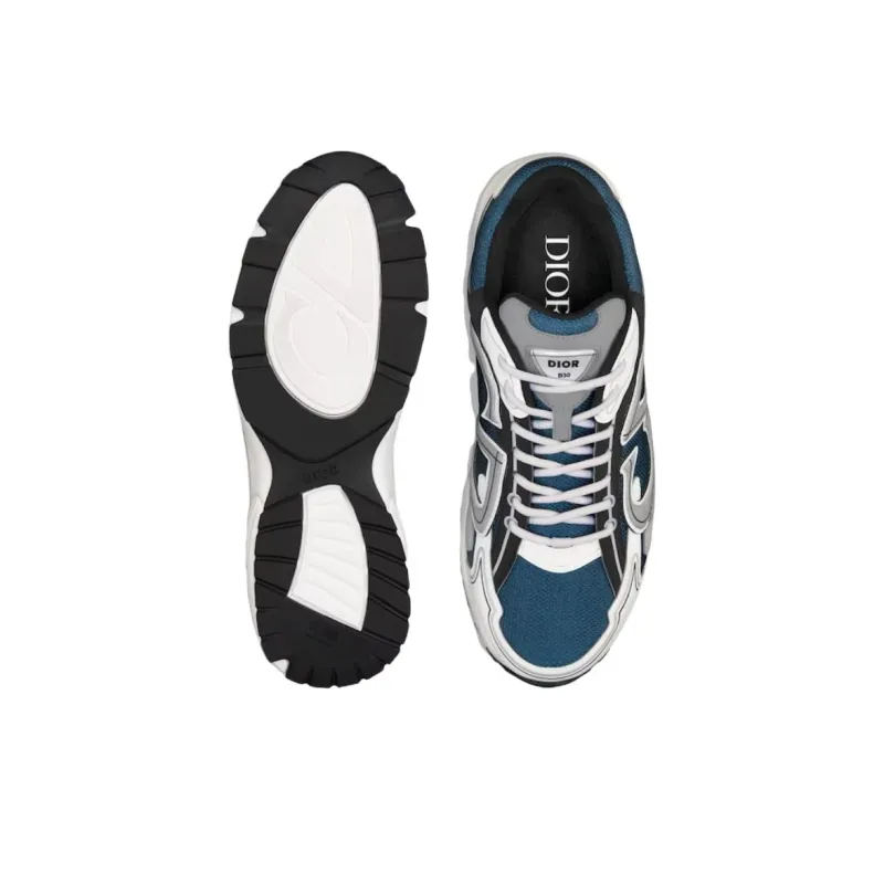DIOR B30 Low Top Casual Shoes Men's Blue Gray-5