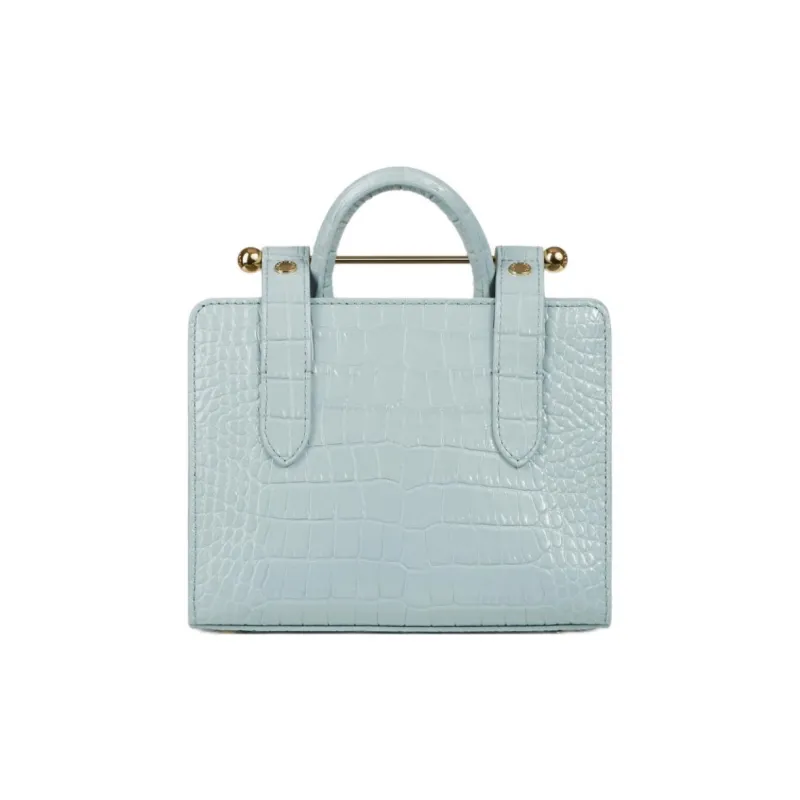 Strathberry Calfskin Tote Bag Shopping Bag Shoulder Bag Crossbody Bag Mini Women's Light Blue-2