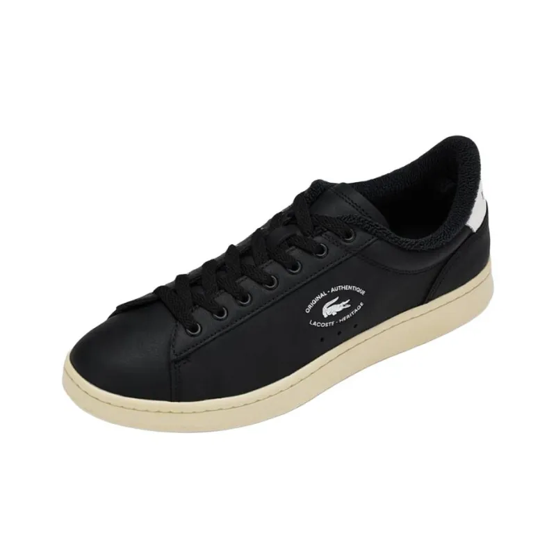 LACOSTE Slip Resistant Low Top Skateboard Shoes Men's Black-2