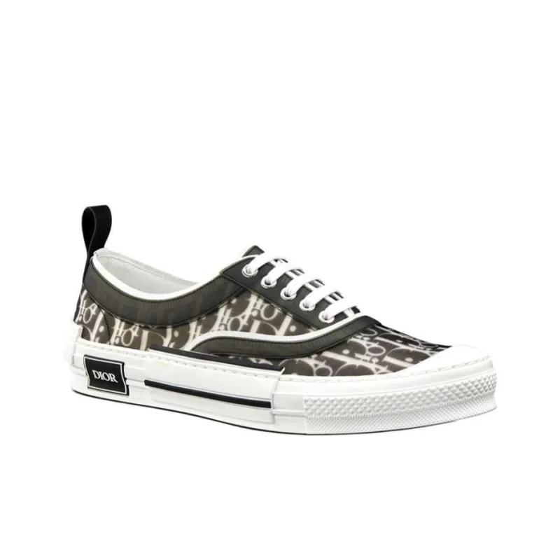 DIOR B23 Low Black Oblique Canvas-2