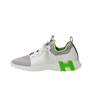 HERMES Wear Resistant Low Top Casual Shoes Men's White Gray Green