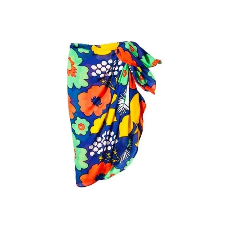 Marimekko Rayon Silk Scarves Women's Multicolor/Black-1