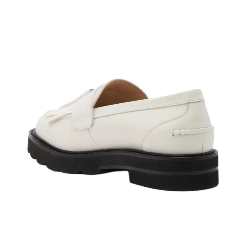 Stuart Weitzman/SW Liet Lug Sole Loafers 3cm Women's White-3