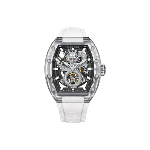 BONEST GATTI Automatic Mechanical Movement Rubber Strap Watch Men's Watches Black Dial
