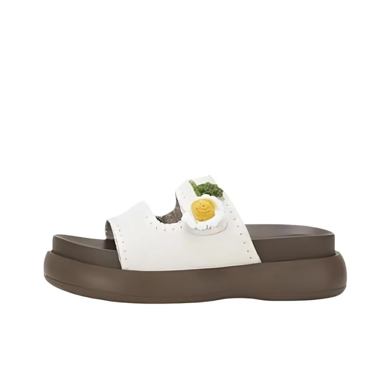 Teenie Weenie Slide Slippers Women's Ivory-0