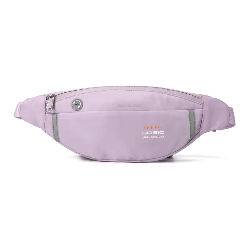 JEANSWEST Fabric Fanny Pack Regular Unisex Black/Pink Army Green Peacock Blue Light Blue Purple-11
