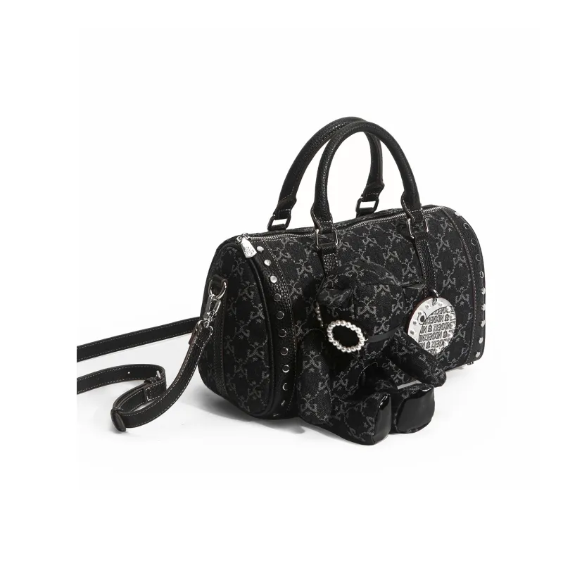MISS GAIL Artificial Leather Handbag Shoulder Bag Crossbody Bag Regular Women's Black-1