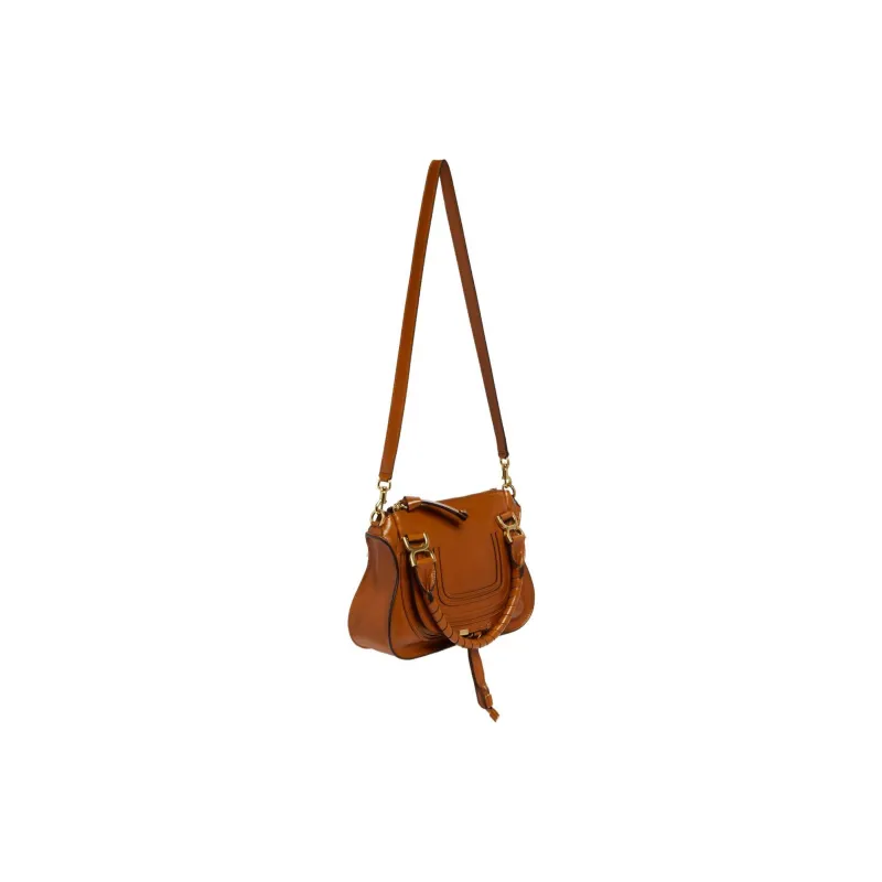 Chloe Marcie Soft Leather Shoulder Bag Crossbody Bag Handbag Women's Brown-1