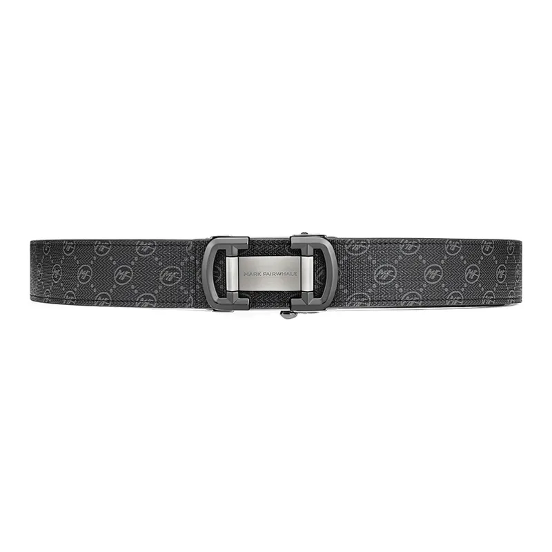 FAIRWHALE Business Casual Automatic Buckle Inner Mesh Belt Pvc Leather Belts Men's Width 3.5CM-3