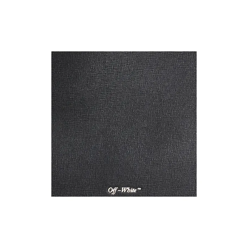 OFF WHITE Leather Pochette Clutch Unisex Black-4