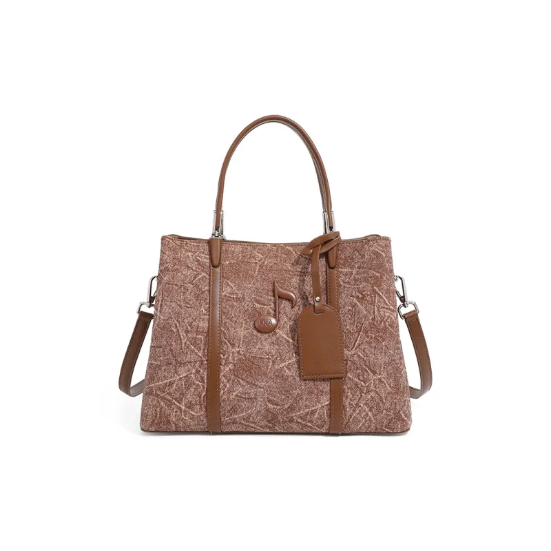 KKA Fabric With PU Handbag Shoulder Bag Crossbody Bag Regular Women's Ink Blue/Khaki/Red Brown-8