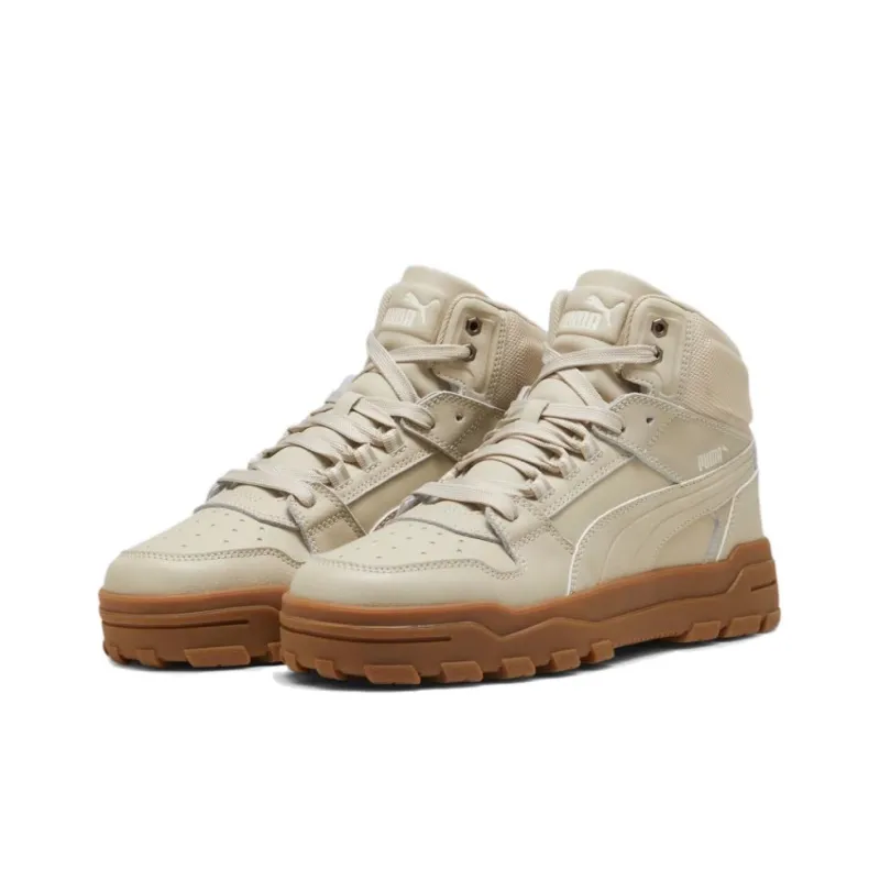 PUMA REBOUND Anti Slip Wear Resistant Mid Top Casual Shoes Unisex Khaki-2