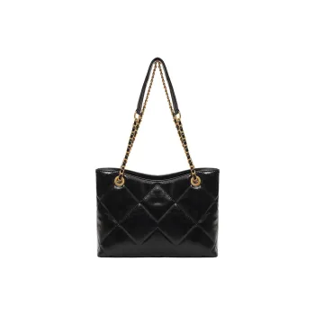Carksky Genuine Leather Shoulder Bag Women's Black/White