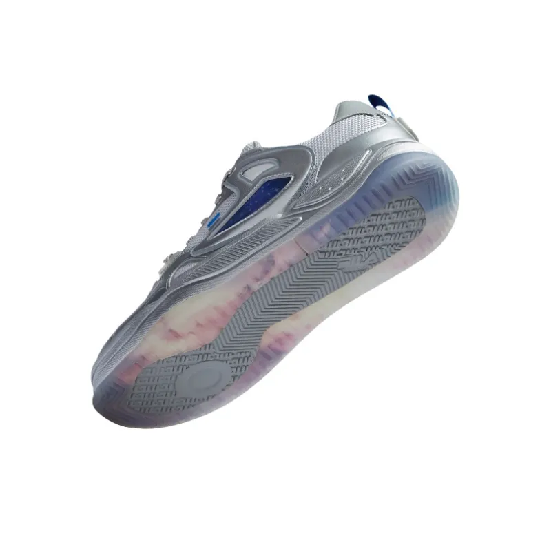 FILA FUSION BANK II Low-Top Skateboard Shoes Men's Galaxy Color Scheme Silver Gray Couple Edition-1