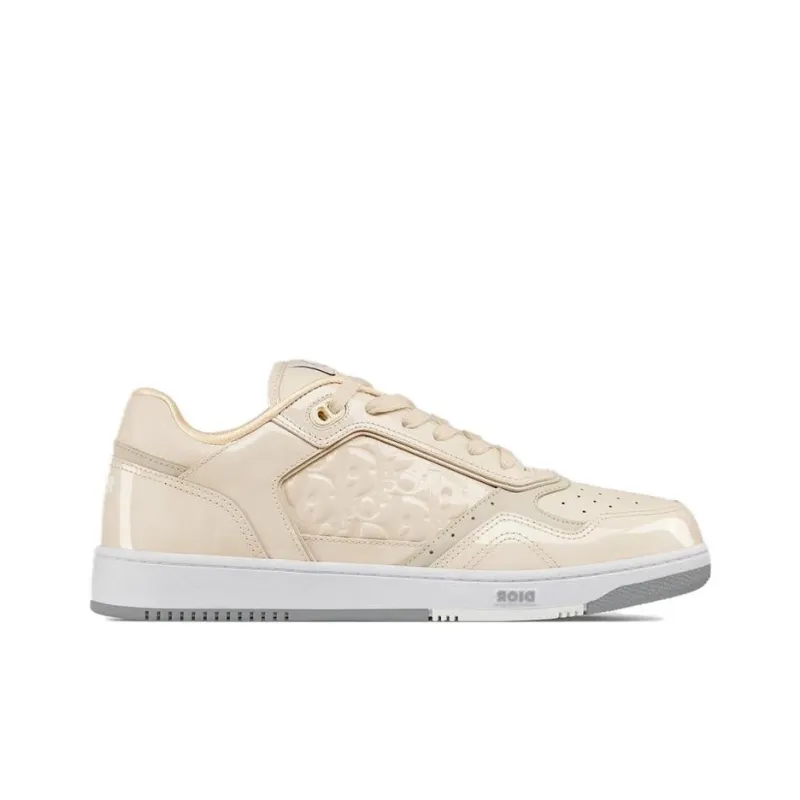 DIOR B27 Low Cream Patent DIOR Oblique Gravity Embbossed-1