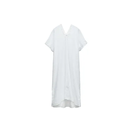 ZARA ZW Series Short-Sleeved Dresses Women's White