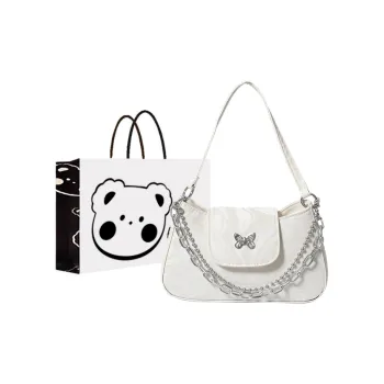NX DOUGHNUT PU Shoulder Bag Regular Women's Black/White/Silver