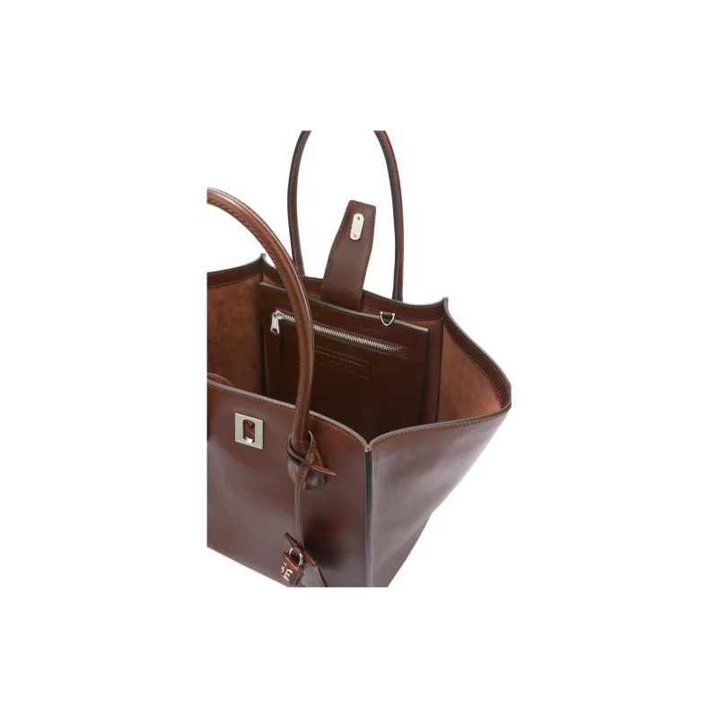 ERMANNO SCERVINO Smooth Calf Leather Handbag Women's Brown-2