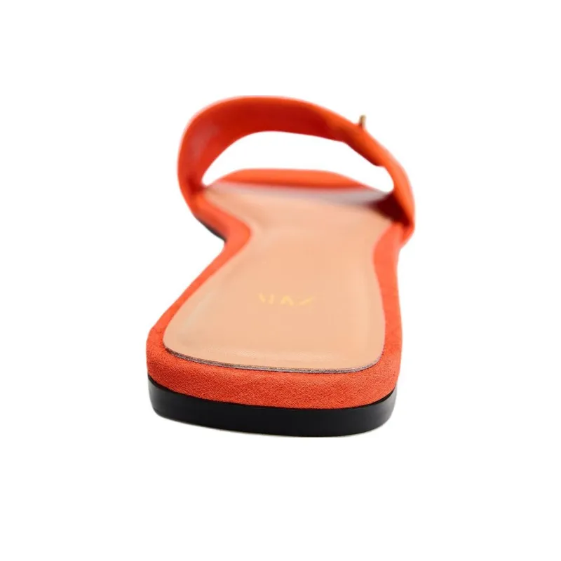 ZARA Slip-Resistant Slide Slippers Women's Orange-4