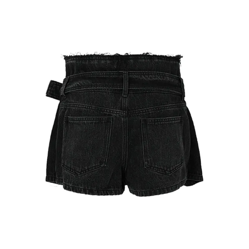URBAN REVIVO Denim Shorts Women's Black-1