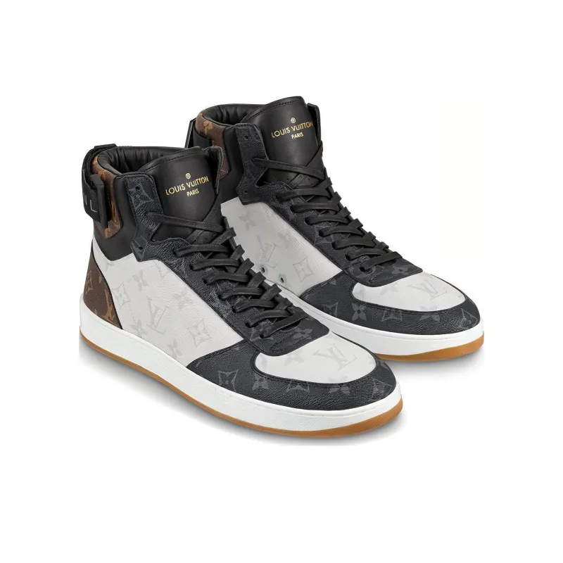 LOUIS VUITTON Rivoli Sneaker Boots 'Patched White Monogram'-3