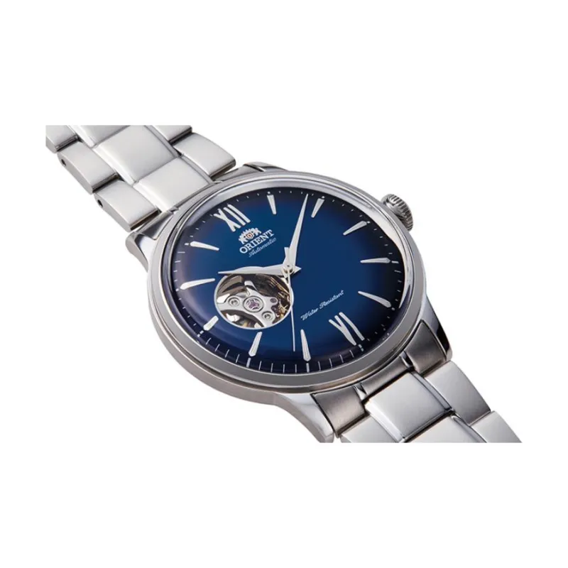 ORIENT Classic Collection Automatic/Manual Mechanical Movement Metal Strap Watch Unisex Blue Dial-2