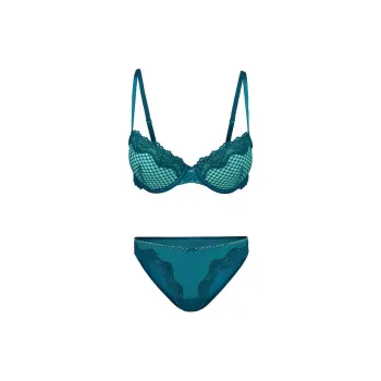 Victoria's Secret Rubie Push-Up Bra And Panty Set In / Ink Blue Underwear Set Women's Blue