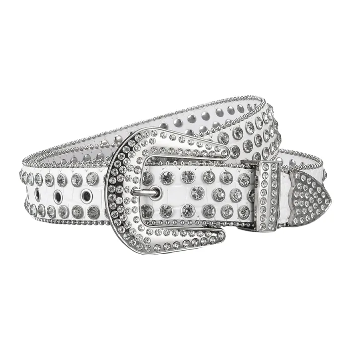 Emperor Penguin Belt Decoration With Rhinestones Rhinestone PU Artificial Leather Belts Women's 3cm-1